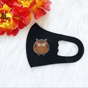 🔴4/$25 owl animal reusable child black face mask